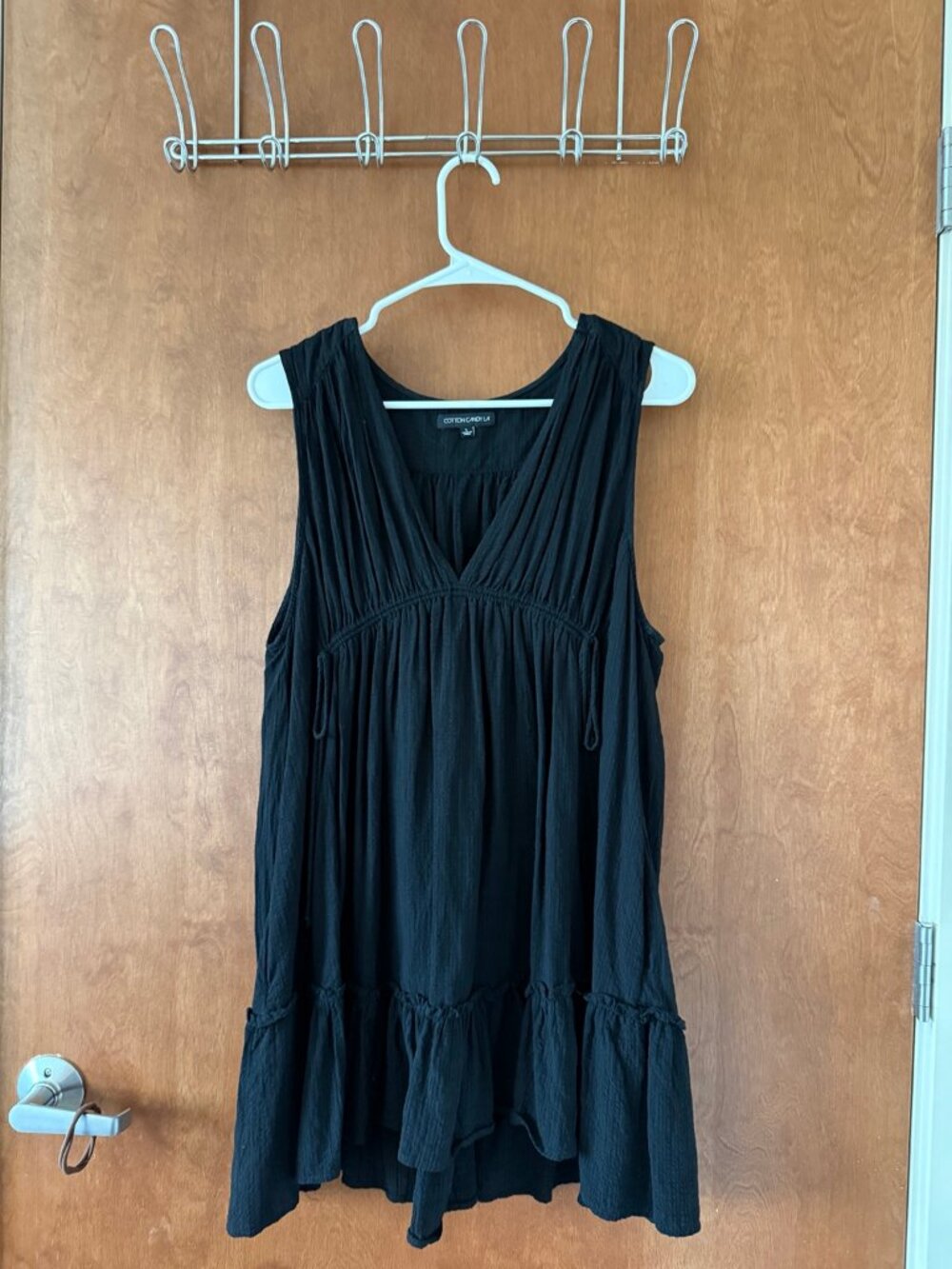 Cotton Candy LA Black Tiered Sleeveless Dress L